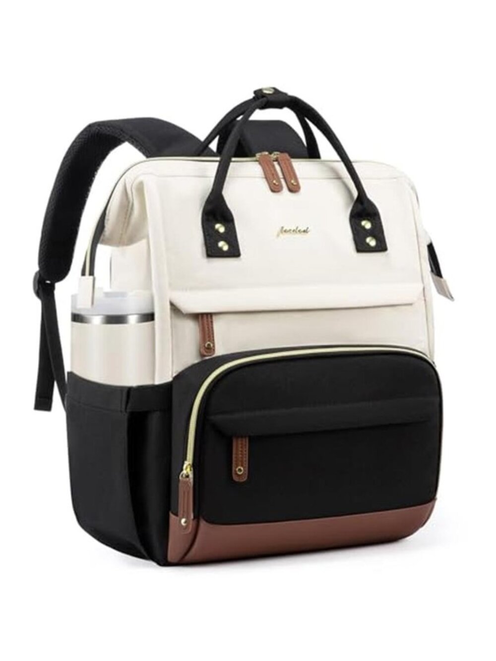 Womens Laptop Backpack 15.6 Inch Travel Work Bag Water Resistant Carry On Black